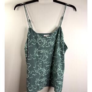 Nine West XXL Blue Green Floral Print Sleeveless Cami Tank Top NWOT